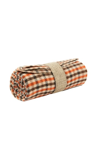 Plaid en laine Stelvio Trekking - Orange et marron - 130 x 160 cm