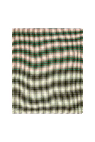 Plaid en laine Stelvio Trekking - Vert et marron - 130 x 160 cm
