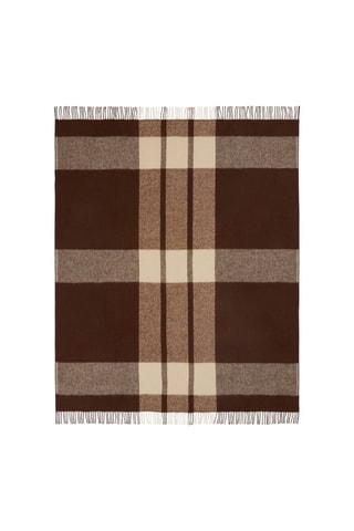Plaid en laine vierge Lavaredo - Marron - 130 x 170 cm