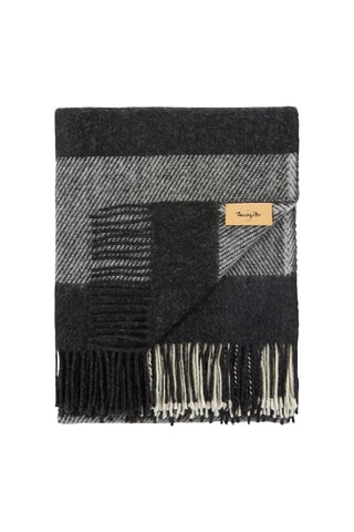 Plaid en laine vierge Lavaredo - Anthracite - 130 x 170 cm