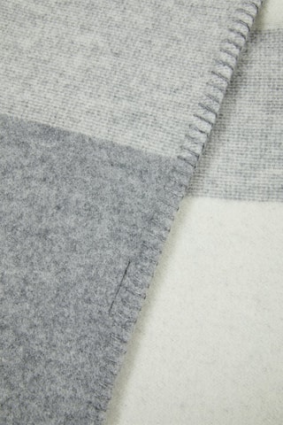 Plaid en laine vierge Elmo - Gris et blanc - 130 x 170 cm