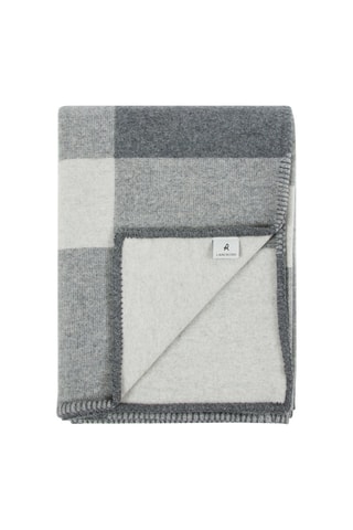 Plaid en laine vierge Elmo - Anthracite et blanc - 130 x 170 cm