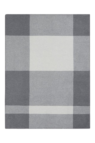 Plaid en laine vierge Elmo - Anthracite et blanc - 130 x 170 cm