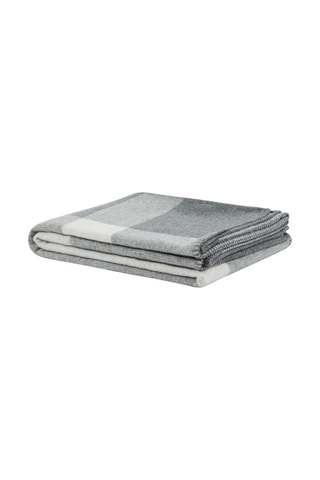 Plaid en laine vierge Elmo - Anthracite et blanc - 130 x 170 cm