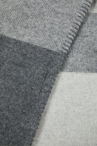 Plaid en laine vierge Elmo - Anthracite et blanc - 130 x 170 cm