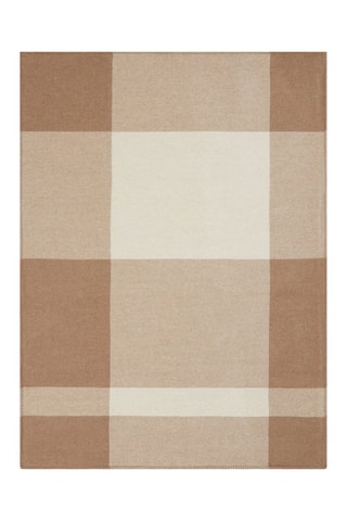 Plaid en laine vierge Elmo - Marron et beige - 130 x 170 cm