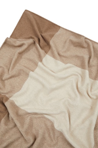 Plaid en laine vierge Elmo - Marron et beige - 130 x 170 cm