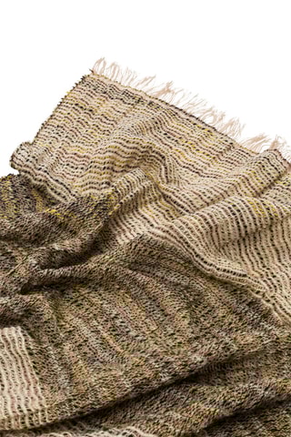 Plaid en laine Filigrana - Beige et marron - 130 x 180 cm