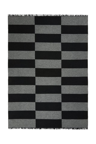 Plaid en laine Prague - Gris et noir - 130 x 195 cm