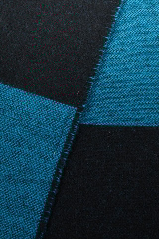 Plaid en laine Prague - Bleu et noir - 130 x 195 cm