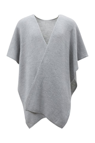 Merinowollen Poncho Asia - Grijs