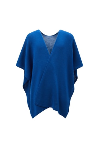 Merinowollen Poncho Asia - Blauw