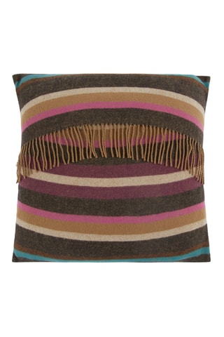 Coussin en laine vierge Alberto a Righe - Marron - 50 x 50 cm