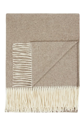 Wollen en Kasjmier Plaid Dolomiti - Donkerbruin - 130 x 180 cm