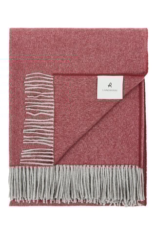 Merinoswollen en Kasjmier Plaid Cassiopea - Bordeauxrood - 130 x 180 cm