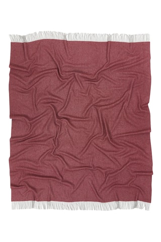 Merinoswollen en Kasjmier Plaid Cassiopea - Bordeauxrood - 130 x 180 cm