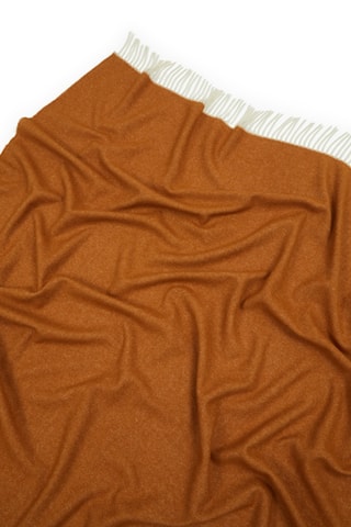 Wollen Plaid Ef Cashwool DF - Wit en Camel - 130 x 180 cm