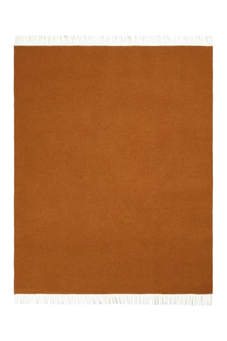 Wollen Plaid Ef Cashwool DF - Wit en Camel - 130 x 180 cm