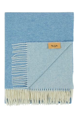 Wollen Plaid Ef Cashwool DF - Wit en Hemelsblauw - 130 x 180 cm