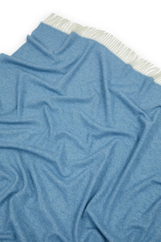 Wollen Plaid Ef Cashwool DF - Wit en Hemelsblauw - 130 x 180 cm