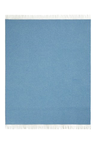 Wollen Plaid Ef Cashwool DF - Wit en Hemelsblauw - 130 x 180 cm