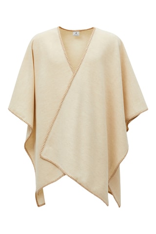 Wollen Poncho Margot - Gemêleerd Beige