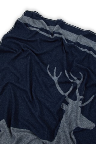 Wollen Plaid Yves - Marineblauw - 130 x 190 cm