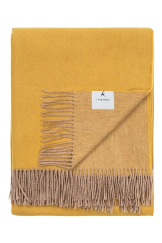 Merinowollen Dubbelzijdige Plaid Ulisse - Mosterdgeel - 130 x 180 cm