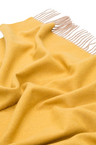 Merinowollen Dubbelzijdige Plaid Ulisse - Mosterdgeel - 130 x 180 cm