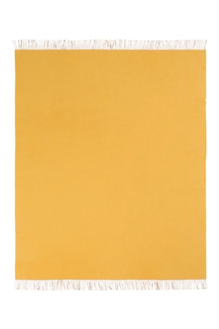 Merinowollen Dubbelzijdige Plaid Ulisse - Mosterdgeel - 130 x 180 cm