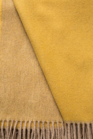 Merinowollen Dubbelzijdige Plaid Ulisse - Mosterdgeel - 130 x 180 cm