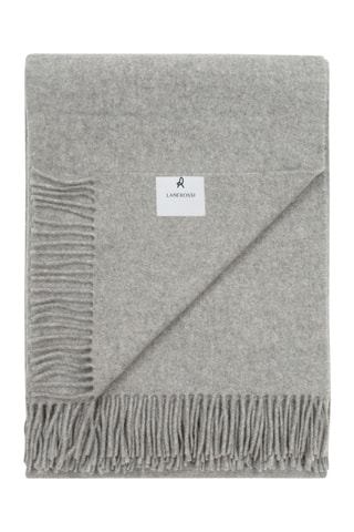 Merinowollen Dubbelzijdige Plaid Ulisse - Gemêleerd Lichtgrijs - 130 x 180 cm