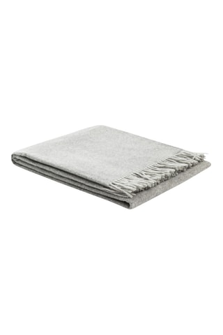 Merinowollen Dubbelzijdige Plaid Ulisse - Gemêleerd Lichtgrijs - 130 x 180 cm