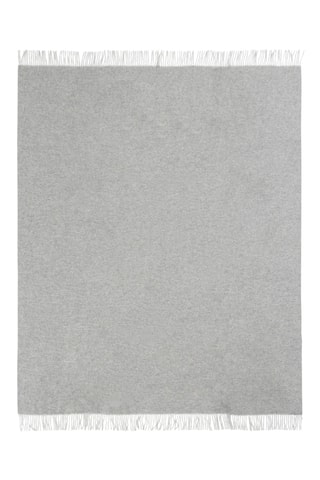 Merinowollen Dubbelzijdige Plaid Ulisse - Gemêleerd Lichtgrijs - 130 x 180 cm