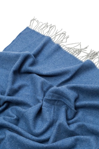 Plaid réversible en mérinos Ulisse - Bleu cobalt - 130 x 180 cm