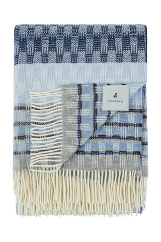 Plaid en mérinos Fiara - Bleu - 130 x 190 cm