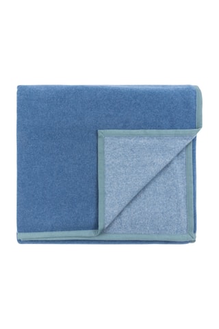 Scheerwollen Deken Cortina - Indigoblauw - 160 x 220 cm