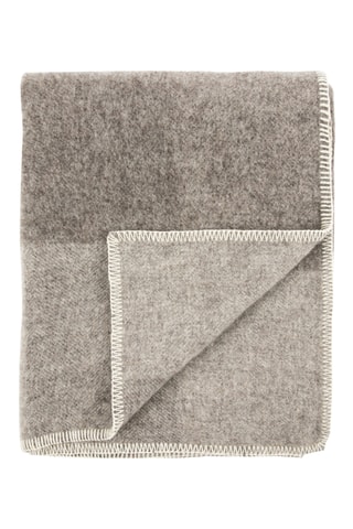 Wollen Plaid Natural - Grijs - 130 x 180 cm