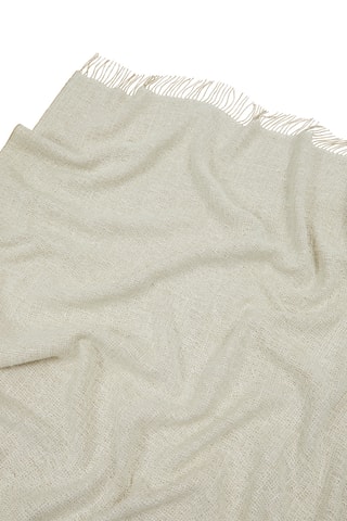 Linnen en Wollen Plaid Oasi - Ecru - 130 x 200 cm