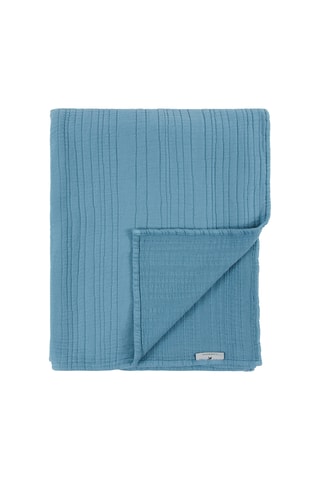 Couvre-lit en coton 185 fils/cm² Amalfi - Bleu-gris