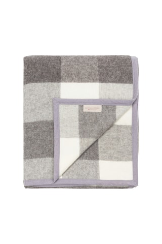 Couverture en laine Pamela - Blanc et gris - 210 x 250 cm