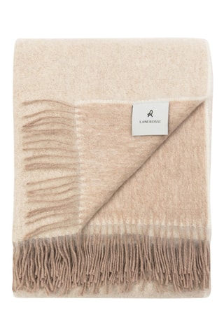 Couverture en laine et mohair Rossi Story - Ecru - 220 x 250 cm