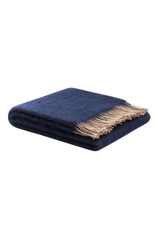 Wollen en Mohair Deken Rossi Story - Marineblauw - 220 x 250 cm