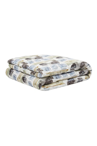 Drap plat en satin de coton 45 fils/cm² Metropolitan - Ciel