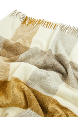 Couverture en laine Pamela - Blanc et rouge brique - 210 x 250 cm