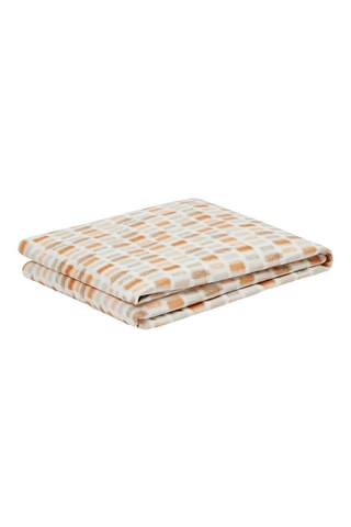 Parure de draps en percale de coton 45 fils/cm² Acquerello - Ecru et rouge brique - 260 x 290 cm