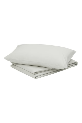 Parure de draps en percale de coton 45 fils/cm² Unito - Ivoire - 260 x 240 cm