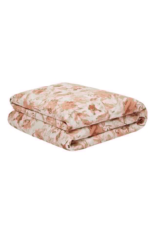 Parure de couette en percale de coton 45 fils/cm² Camouflage - Corail et écru