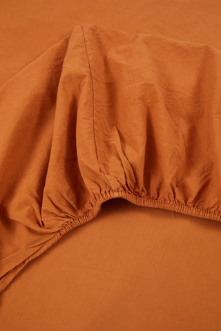 Drap-housse en coton 48 fils/cm² Panarea - Orange - 180 x 230 cm