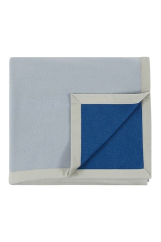 Couverture en laine Nefertiti - Ciel et gris - 220 x 250 cm